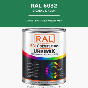 RAL 6032 Signal green Brushable Acrylic Paint 1 Litre Tin
