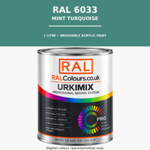 RAL 6033 Mint turquoise Brushable Acrylic Paint 1 Litre Tin