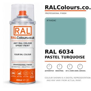 RAL 6034 Pastel turquoise Spray Paint Aerosol Can 400ml 400ml aerosol spray paint