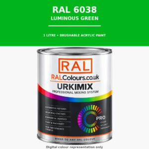 RAL 6038 Luminous green Brushable Acrylic Paint 1 Litre Tin