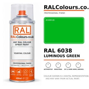 RAL 6038 Luminous green Spray Paint Aerosol Can 400ml 400ml aerosol spray paint