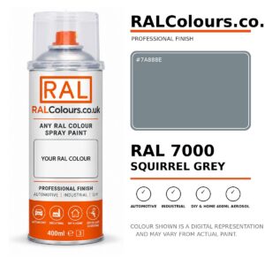 RAL 7000 Squirrel grey Spray Paint Aerosol Can 400ml 400ml aerosol spray paint