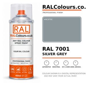 RAL 7001 Silver grey Spray Paint Aerosol Can 400ml 400ml aerosol spray paint