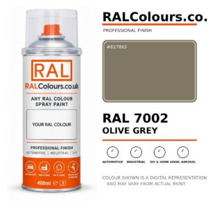 RAL 7002 Olive grey Spray Paint Aerosol Can 400ml 400ml aerosol spray paint