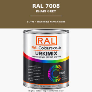RAL 7008 Khaki grey Brushable Acrylic Paint 1 Litre Tin