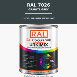 RAL 7026 Granite grey Brushable Acrylic Paint 1 Litre Tin