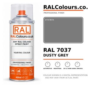 RAL 7037 Dusty grey Spray Paint Aerosol Can 400ml 400ml aerosol spray paint