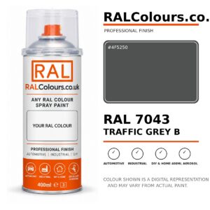 RAL 7043 Traffic grey B Spray Paint Aerosol Can 400ml 400ml aerosol spray paint