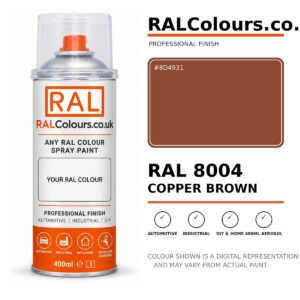 RAL 8004 Copper brown Spray Paint Aerosol Can 400ml 400ml aerosol spray paint
