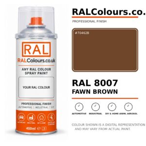 RAL 8007 Fawn brown Spray Paint Aerosol Can 400ml 400ml aerosol spray paint