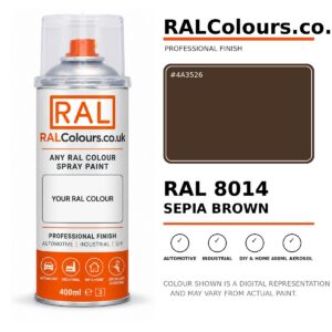 RAL 8014 Sepia brown Spray Paint Aerosol Can 400ml 400ml aerosol spray paint