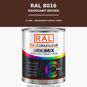 RAL 8016 Mahogany brown Brushable Acrylic Paint 1 Litre Tin