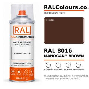 RAL 8016 Mahogany brown Spray Paint Aerosol Can 400ml 400ml aerosol spray paint