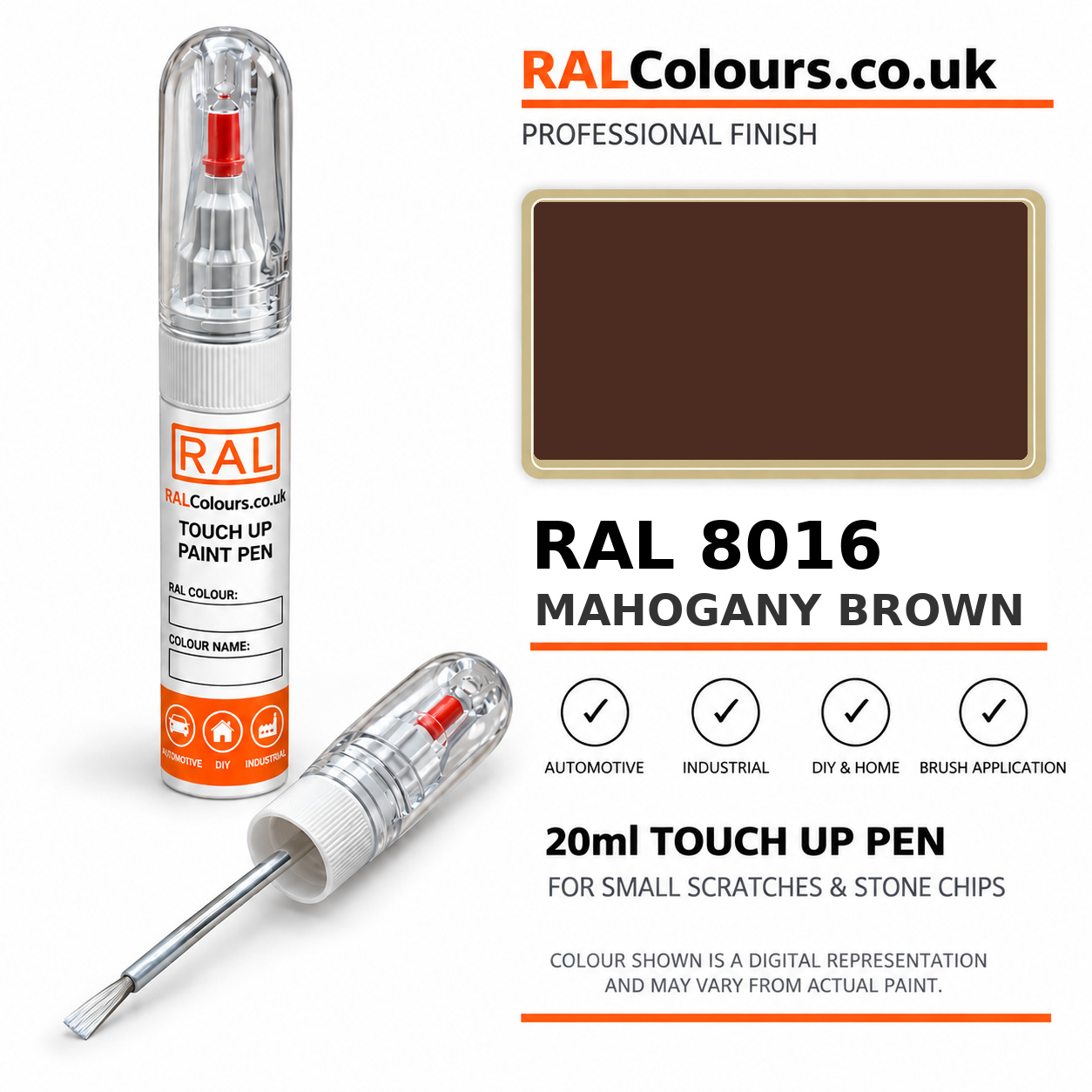 RAL 8016 Mahogany brown Touch Up Pen