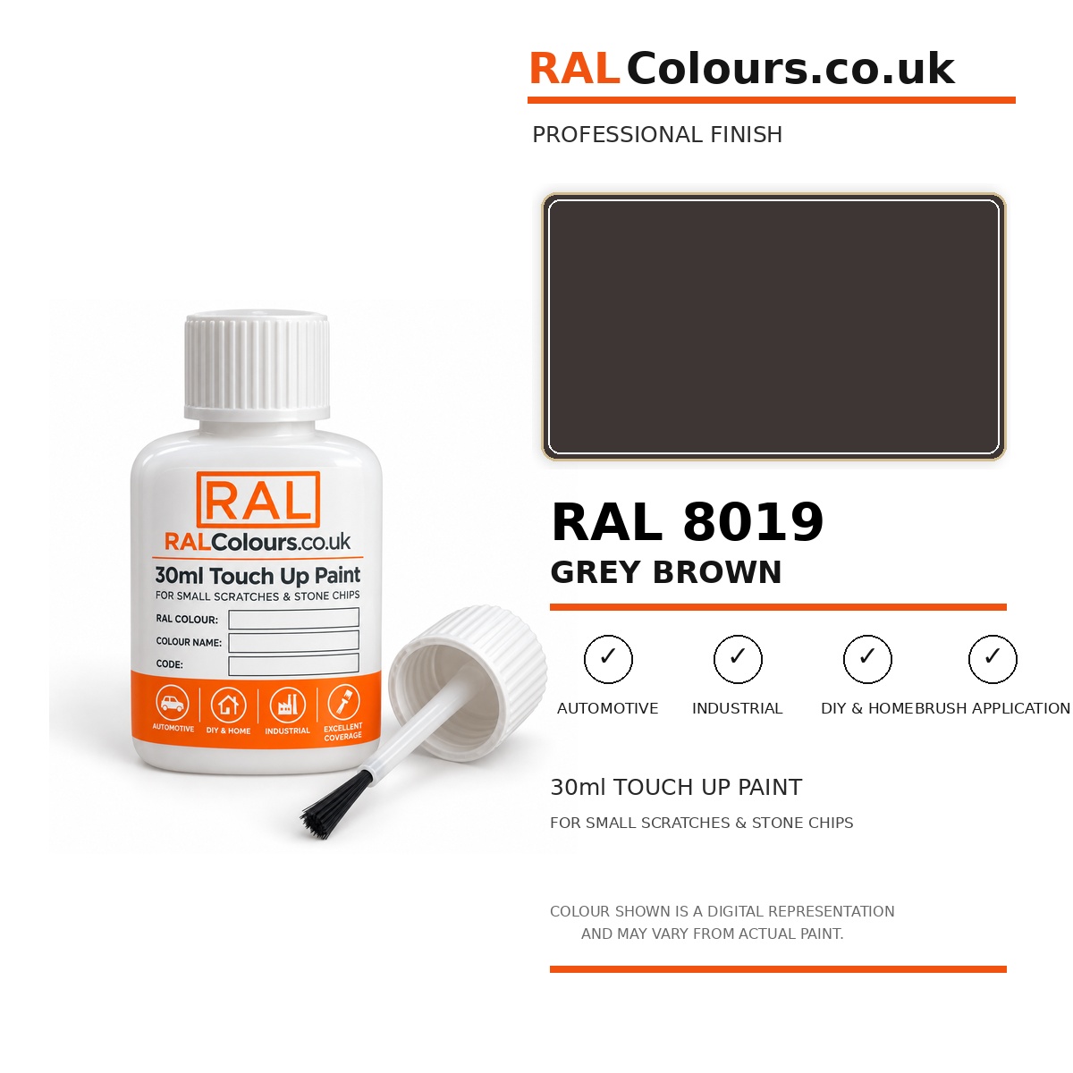 RAL 8019 Grey brown Touch Up Paint