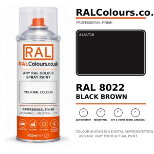 RAL 8022 Black brown Spray Paint Aerosol Can 400ml 400ml aerosol spray paint