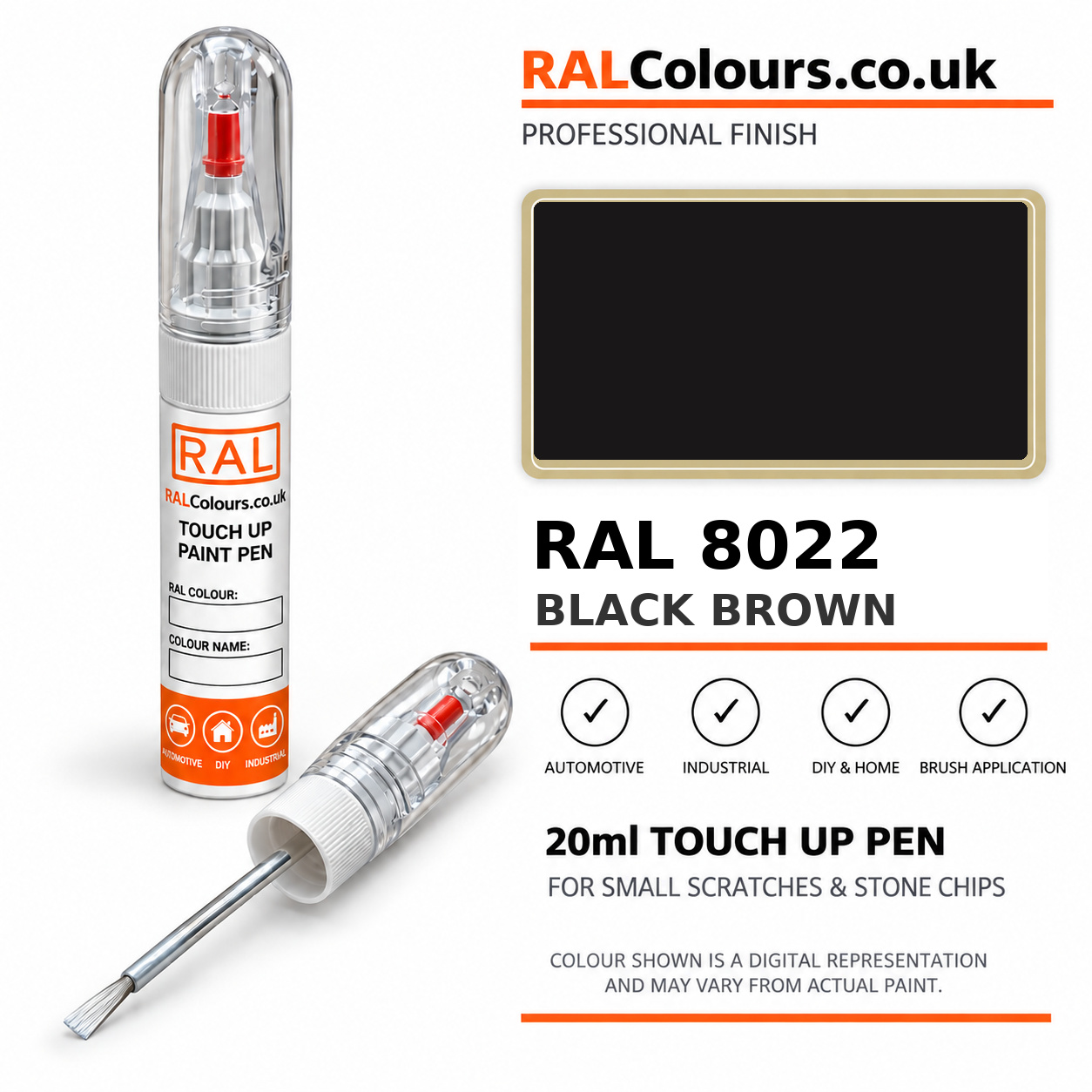 RAL 8022 Black brown Touch Up Pen