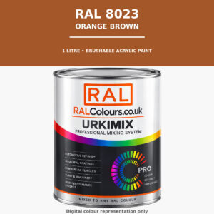 RAL 8023 Orange brown Brushable Acrylic Paint 1 Litre Tin