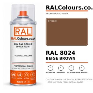 RAL 8024 Beige brown Spray Paint Aerosol Can 400ml 400ml aerosol spray paint