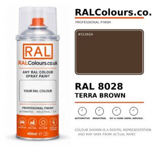 RAL 8028 Terra brown Spray Paint Aerosol Can 400ml 400ml aerosol spray paint