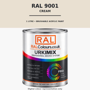 RAL 9001 Cream Brushable Acrylic Paint 1 Litre Tin