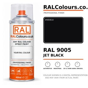 RAL 9005 Jet black Spray Paint Aerosol Can 400ml 400ml aerosol spray paint