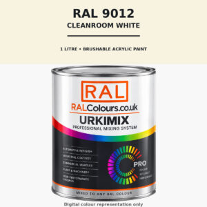 RAL 9012 Clean room white Brushable Acrylic Paint 1 Litre Tin