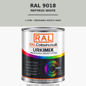 RAL 9018 Papyrus white Brushable Acrylic Paint 1 Litre Tin