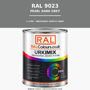 RAL 9023 Pearl dark grey Brushable Acrylic Paint 1 Litre Tin